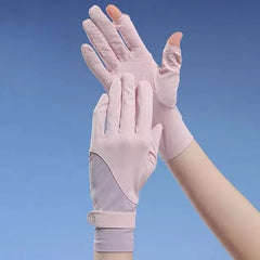 Color Panel Sun Protection Gloves