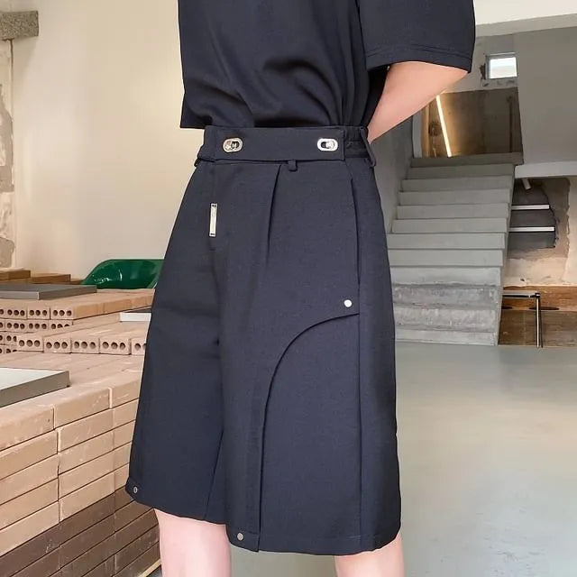High Waist Plain Wide Leg Dress Shorts