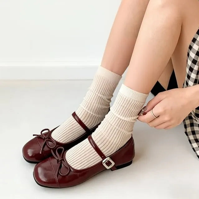 Ribbon Accent Mary Jane Flats