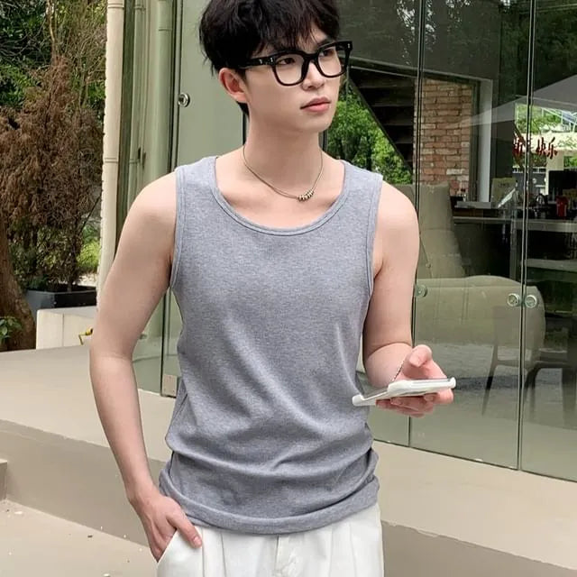 Crewneck Plain Tank Top