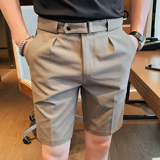 Mid Rise Slim Fit Dress Shorts