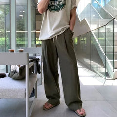 Drawstring-Waist Wide-Leg Pants