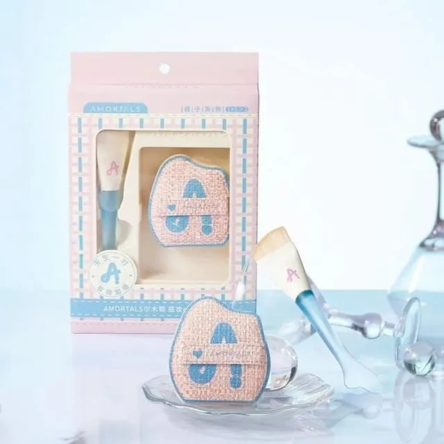Fishtail Foundation Brush & Powder Puff Set