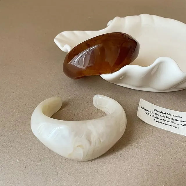 Irregular Resin Open Bangle