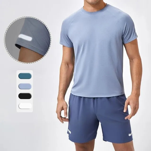 Short-Sleeve Round Neck Plain Sport T-Shirt