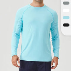 Long-Sleeve Round Neck Plain Sport T-Shirt