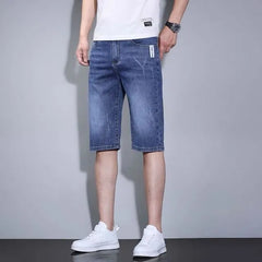 Mid Rise Washed Denim Shorts