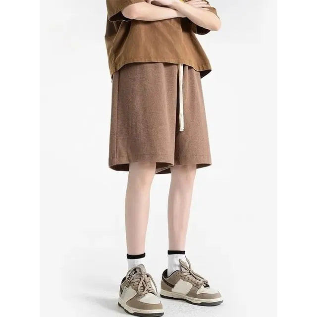 Drawstring Waist Plain Bermuda Sweat Shorts