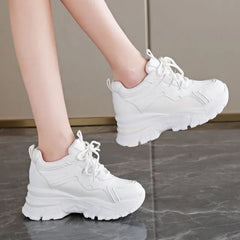Platform Panel Hidden Wedge Sneakers
