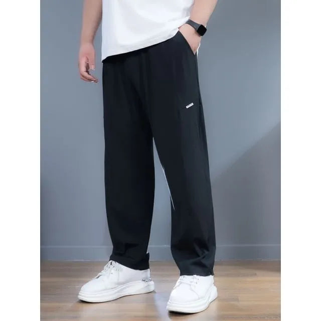 High Waist Plain Loose Fit Pants