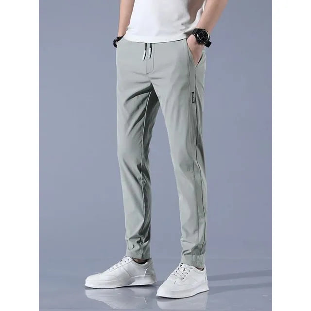 High Waist Plain Tapered Pants