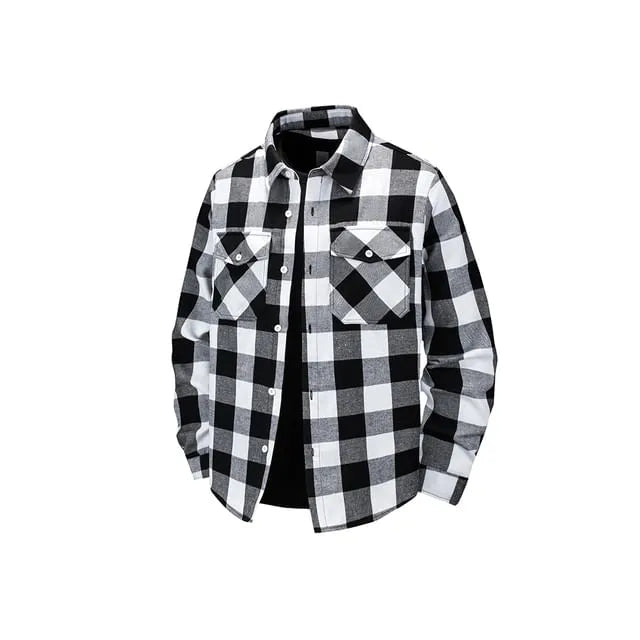Long-Sleeve Plaid Button-Up Shirt