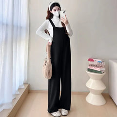 Maternity Plain Wide Leg Dungaree