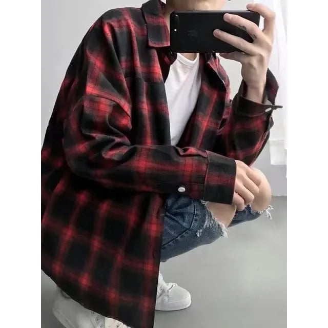 Long-Sleeve Plaid Shirt