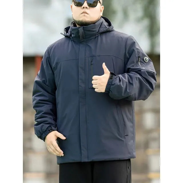 Plus Size Hooded Plain Puffer Jacket