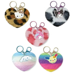 Sanrio Character Heart Shape Fur Bag Charm