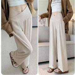 Mid Rise Plain Wide Leg Pants