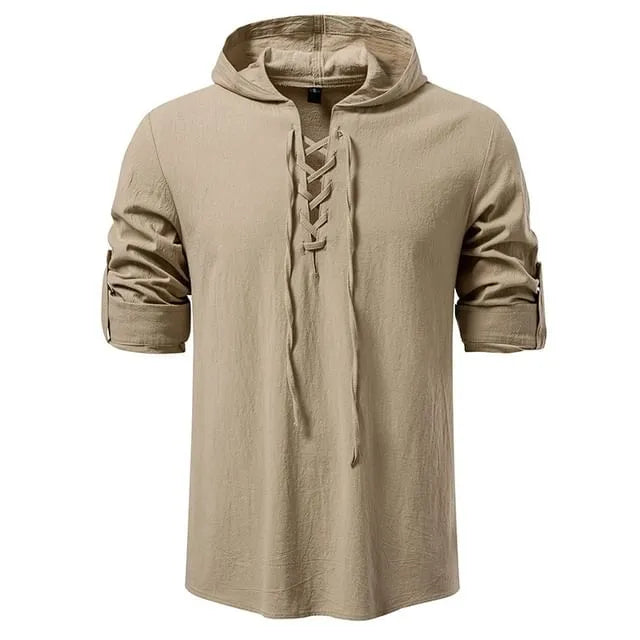 Lace-Up Plain Hoodie