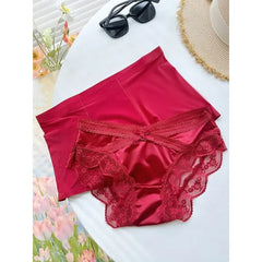 Couple Matching Set: Lace Panel Panty + Plain Boxer Brief