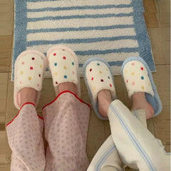 Dotted Fluffy Home Slippers