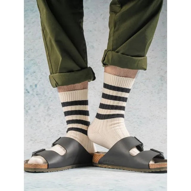 Set of 4: Striped Crew Socks