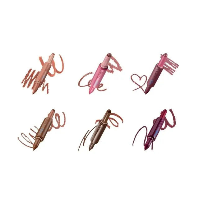 Long-Lasting Dual Coloring Stick Lip Liner - 6 Colors