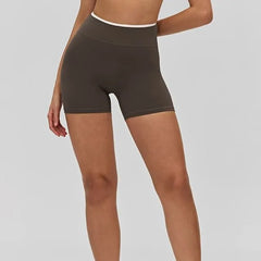 High Waist Two-Tone Biker Shorts