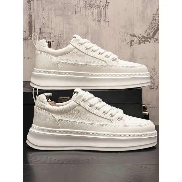 Faux Leather Platform Sneakers