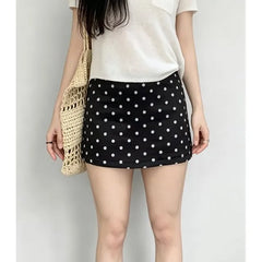High Waist Polka Dot Mini Pencil Skirt