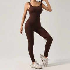 Sleeveless Plain Yoga Jumpsuit