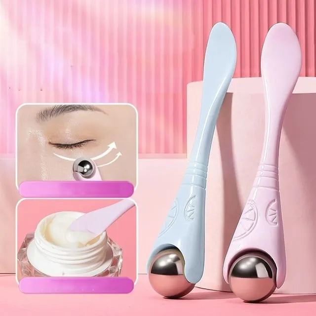 Plastic Stainless Steel Roller  Eye Massager with Spatula