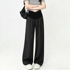 Maternity High Waist Plain Wide Leg Pants
