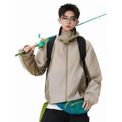 Outdoor Colorblock Hooded Light Jacket
