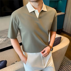 Short-Sleeve Two Tone Polo Shirt
