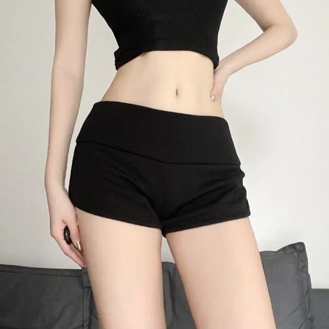 Low Waist Plain Hot Pants