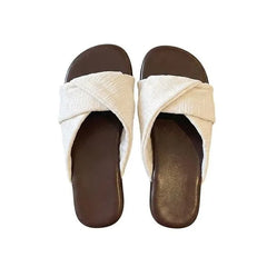 Pleated Slide Sandals