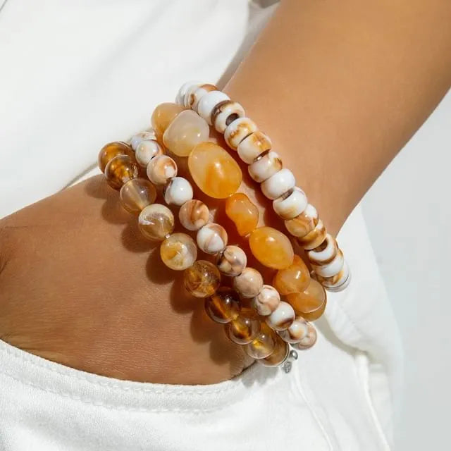Set Of 4: Beaded Bracelet