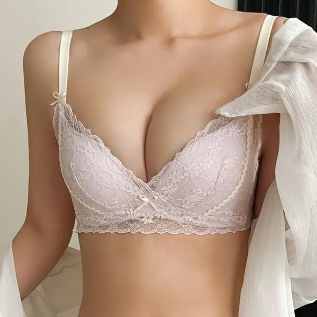 Bow Lace Wireless Bra