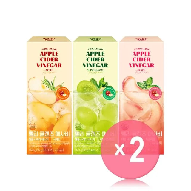 5 Zero Cleanse Apple Cider Vinegar - 3 Types 2pcs Bundle Set