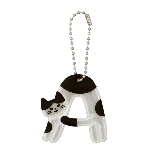 Cat Initial PVC Bag Charm A