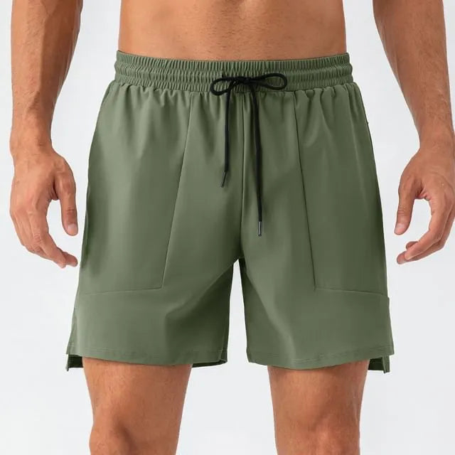 Drawstring Waist Plain Wide Leg Sports Shorts