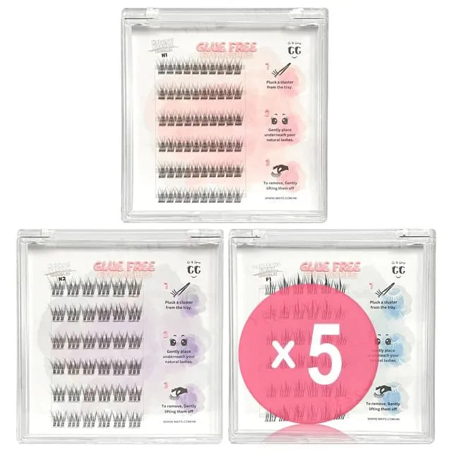 Glue Free Eyelashes Gorgeous Fairy F1 with Eyelash Applicator 5pcs Bundle Set