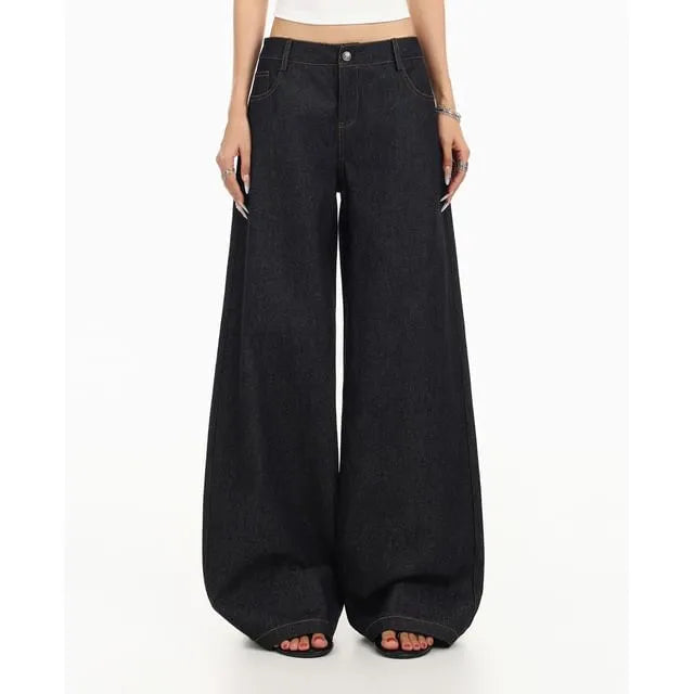 Low Rise Unwashed Baggy Jeans