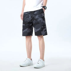 Drawstring Waist Camouflaged Print Shorts