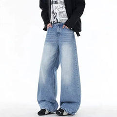 Mid Rise Washed Wide Leg Jeans