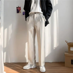 High Waist Plain Straight Leg Pants
