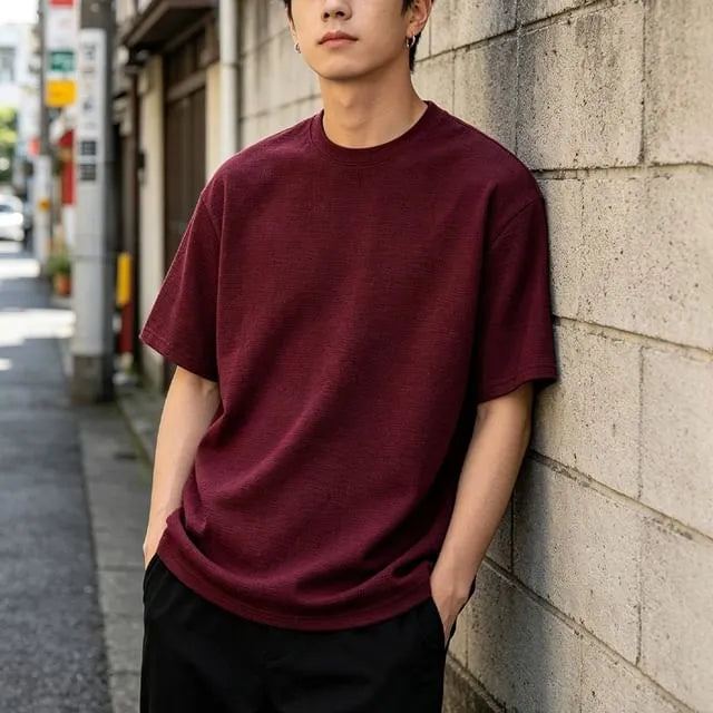 Plain Short-Sleeve Loose T-Shirt in 5 Colors