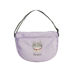 Parlor Suzurando Cat Water Repellent Embroidery Crossbody Bag Purple