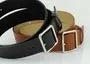 Square Buckle Faux Leather Belt