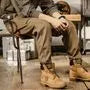 High Waist Plain Harem Cargo Pants